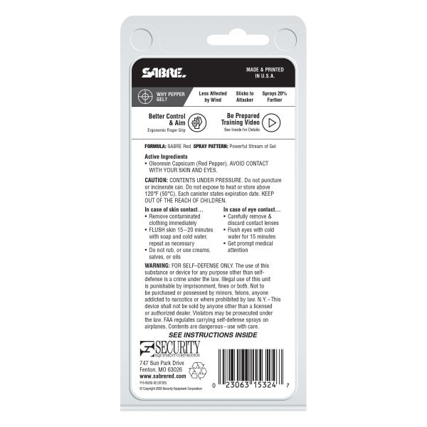Sabre Red Black Flip Top Pepper Gel